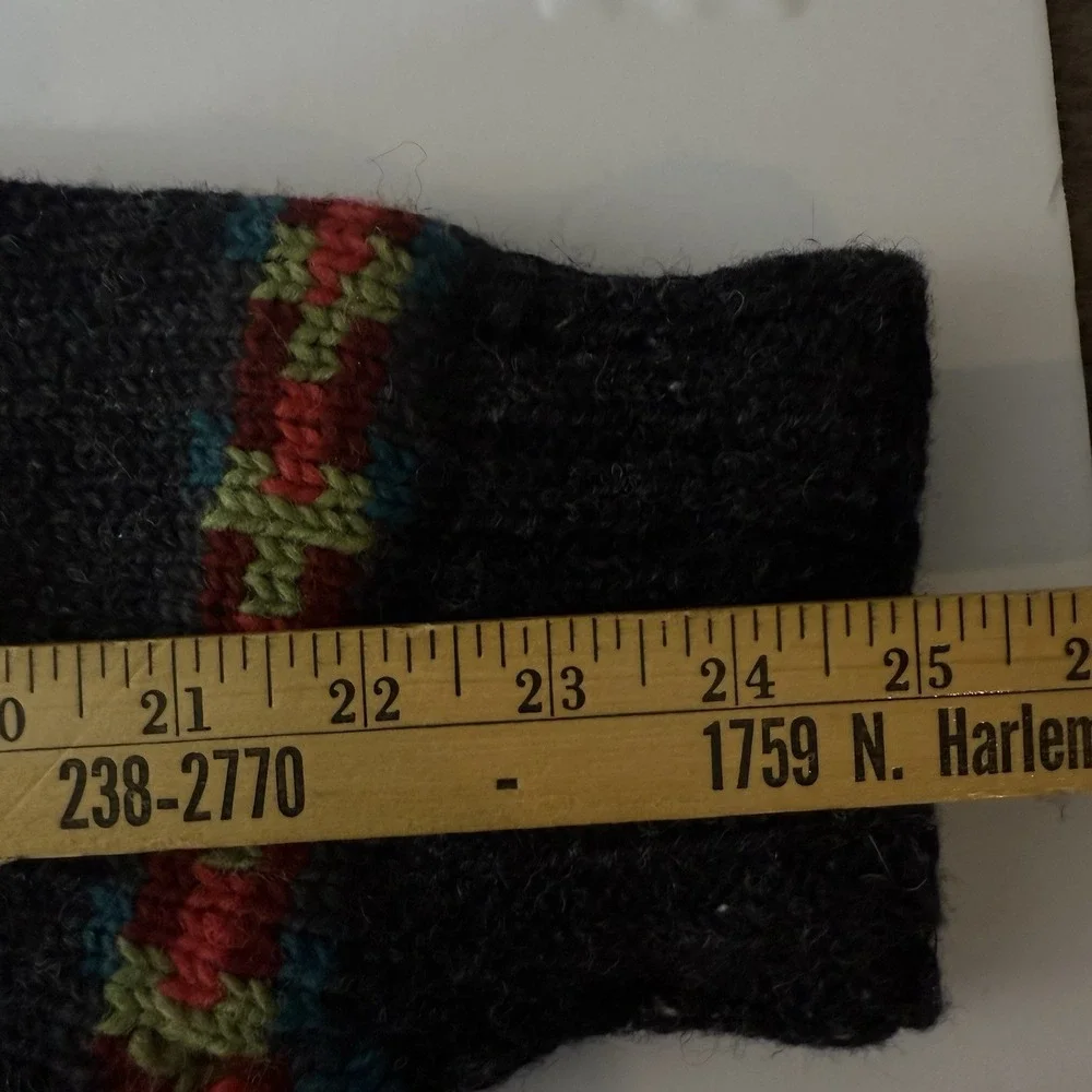 Lost Horizons Handcrafted Wool Jacket XXL Fleece Lined Nepal Deer Floral - Picture 11 of 11